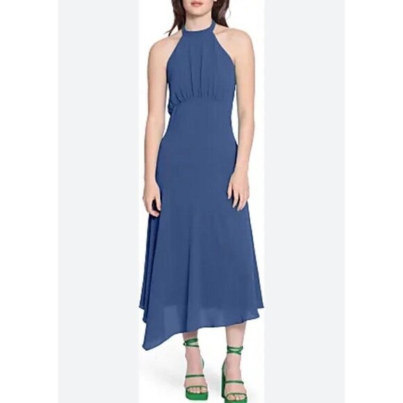 Donna Morgan Blue Midi Dress - Picture 1 of 7